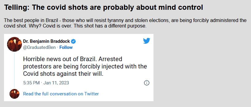 COVID SHOTS FORCED ON BRAZIL PROTESTORS