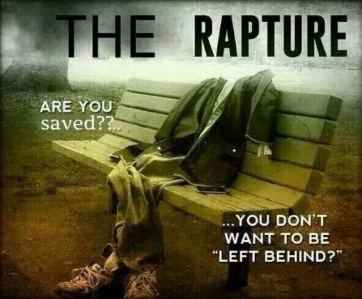 RAPTURE EMPTY MENS CLOTHING ON PARK BENCH