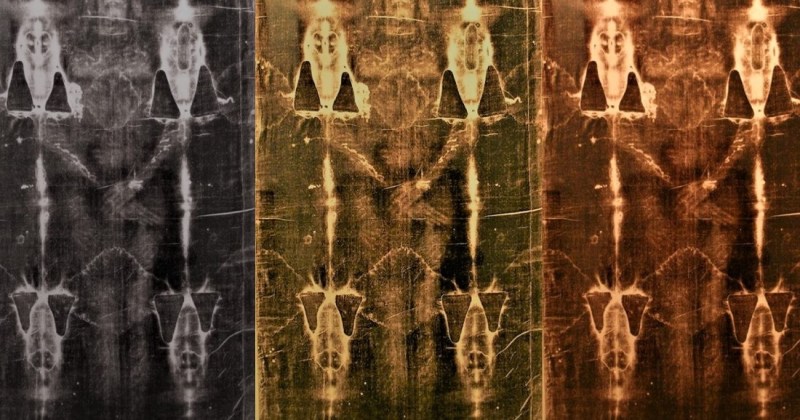 3 DIFFERENTLY TONED VIEWS OF THE SHROUD OF TURIN TRIPTYCH