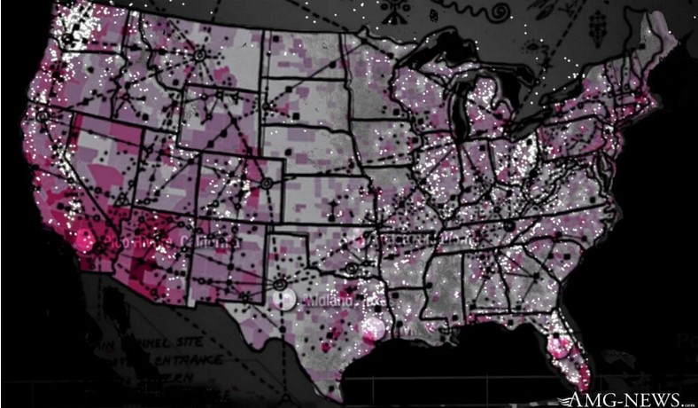 US Map of Walmart FEMA Tunnels