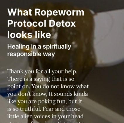 What Ropeworm Protocol Detox Looks Like TRP SS splash