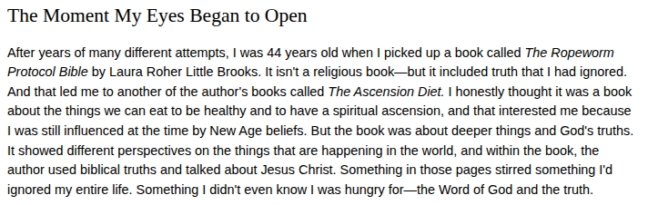 Berenice's eyes were opened and she left New Age and found Jesus Christ